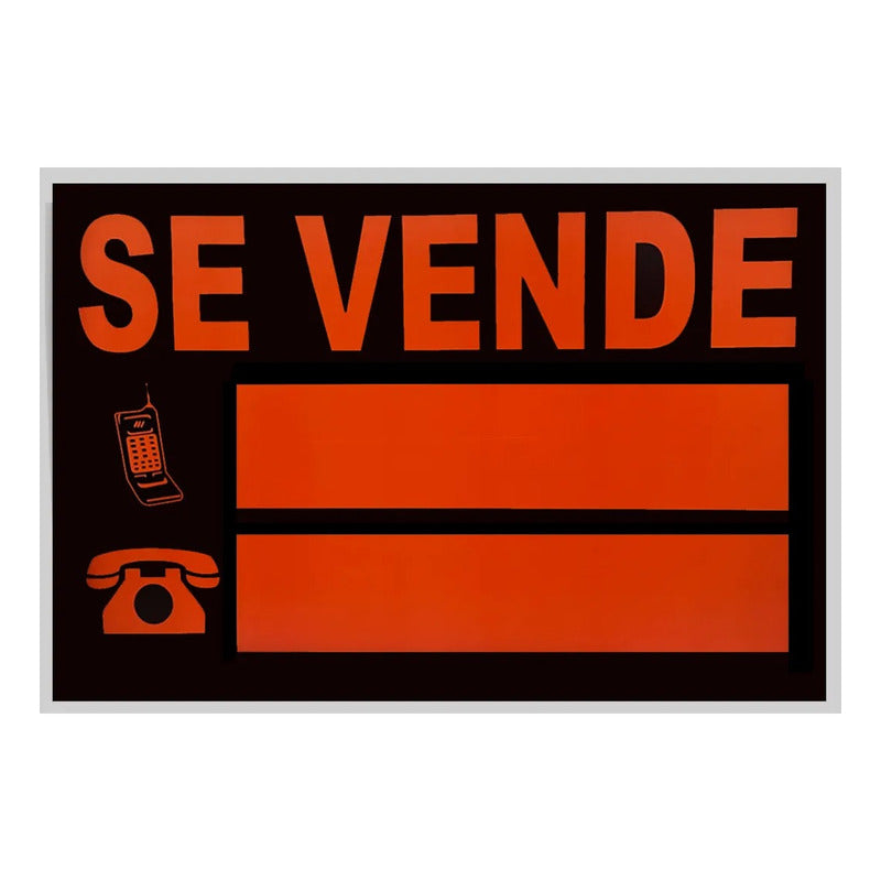 Letrero Se Vende 33 X 23 Cm, Lámina De Plástico.
