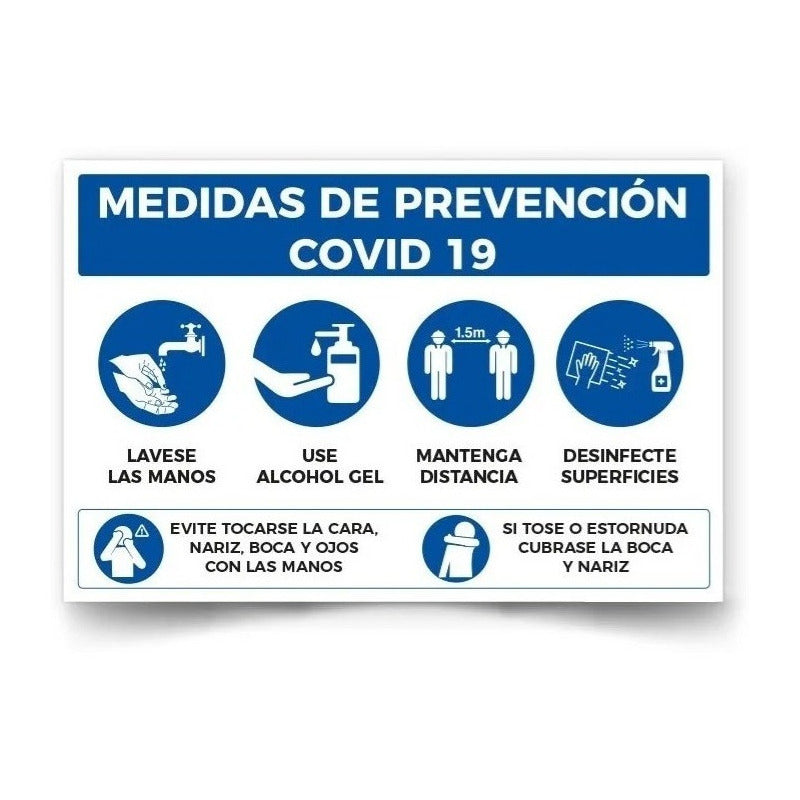 Señalética Medidas De Prevención 30x20cm (adhesivo P4)