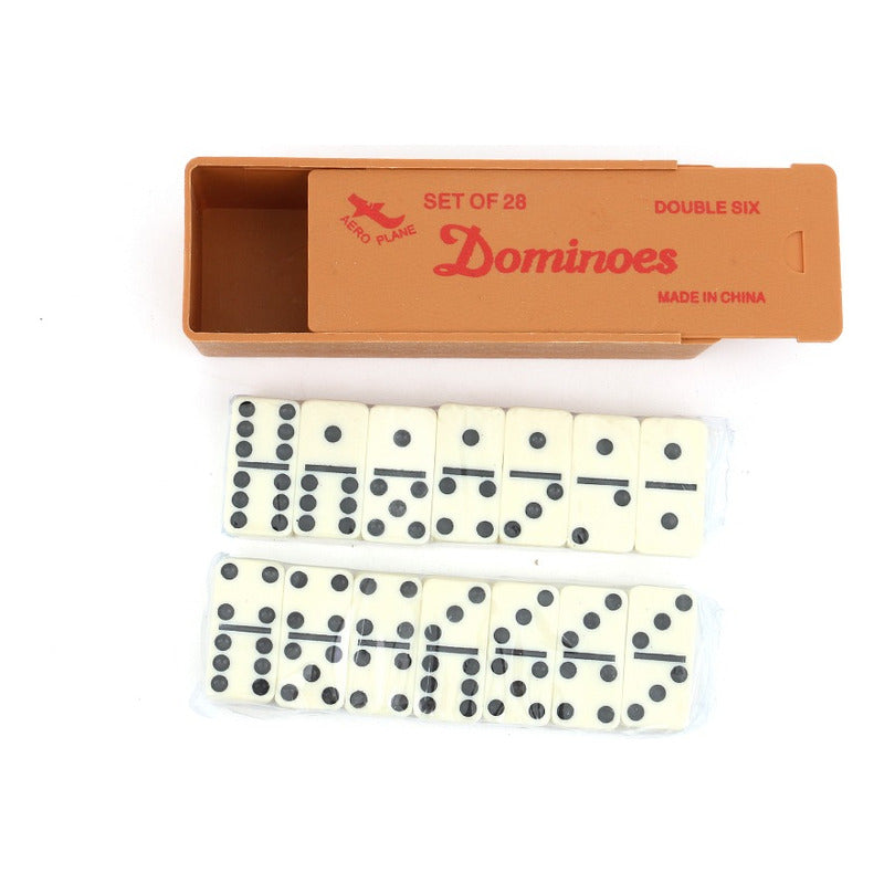 Negro Domino 28 Set En Caja De Plastico (double Six)