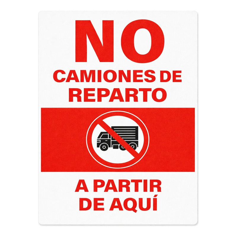 Señalética Adhesiva No Camiones De Reparto 30x20cm Blanco