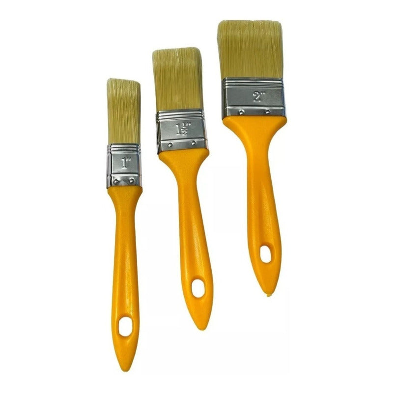 Set 3 Brochas Para Pintar 1 + 1 1/2 + 2