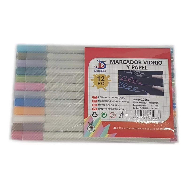 Plumón - Marcador Para Vidrio Y Papel Dingli