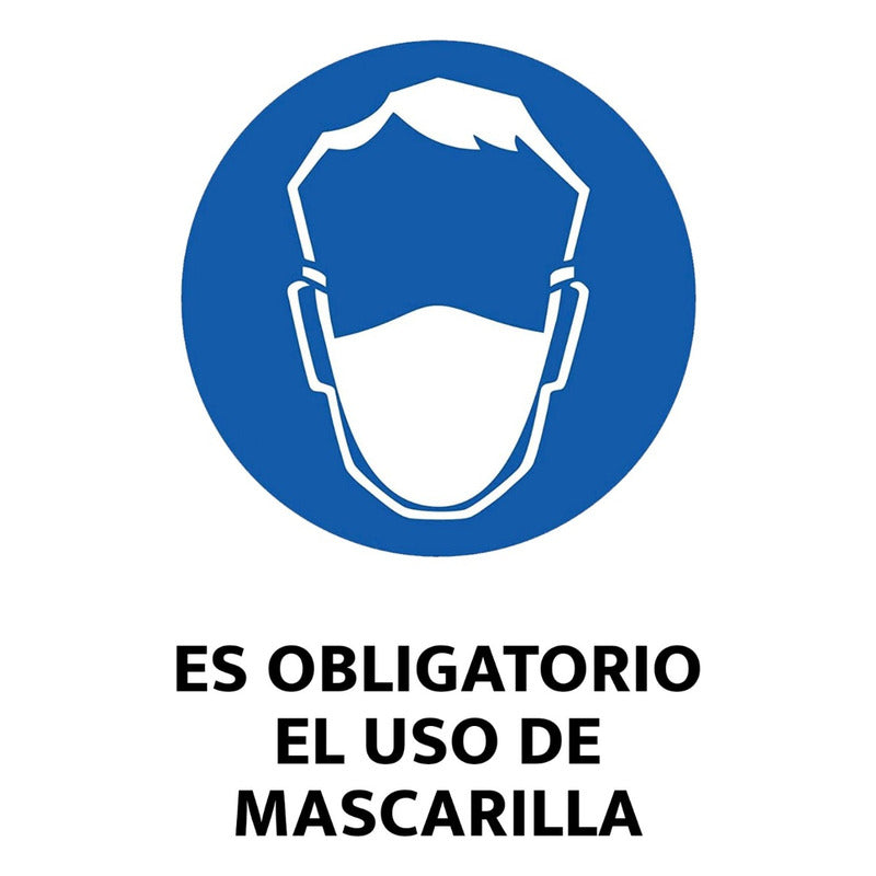 Señalética Adhesiva Es Obligatorio Uso De Mascarilla 20x13