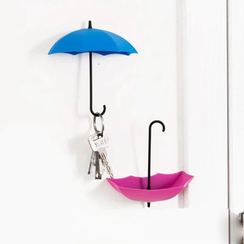 Set Ganchos De Pared Con Adhesivo X 3 Und Forma De Paraguas