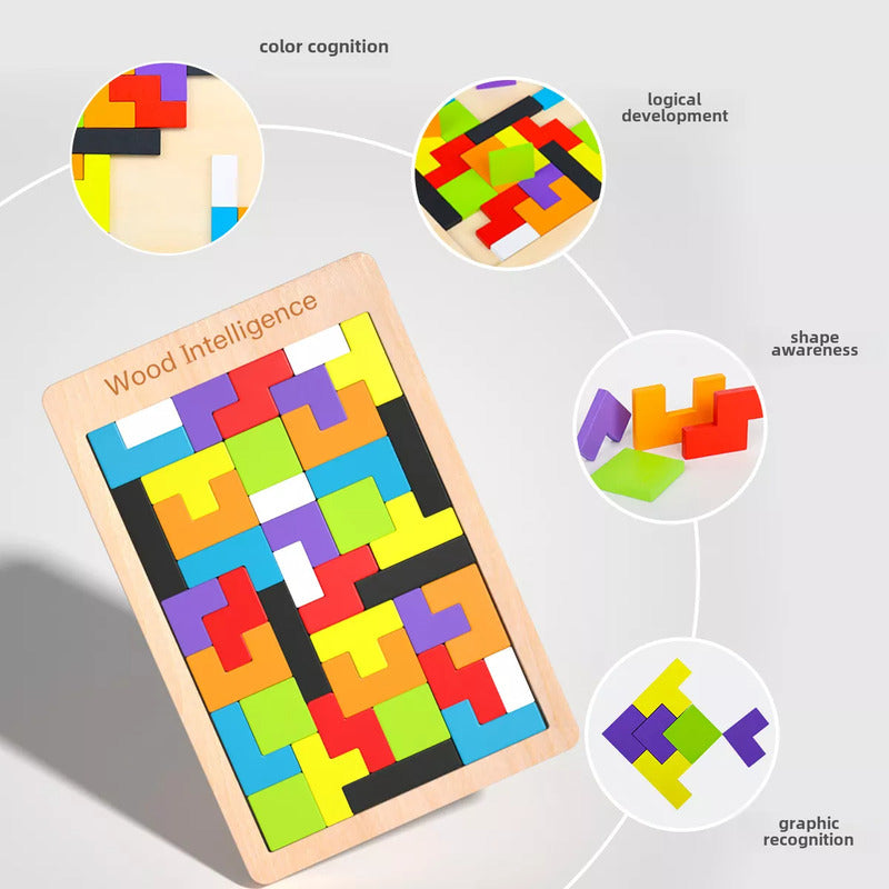 Tetris Puzzle Madera Rompecabezas Destreza