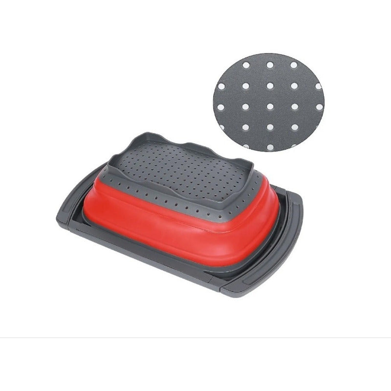 Colador Rectangular Plegable Grande De Silicona