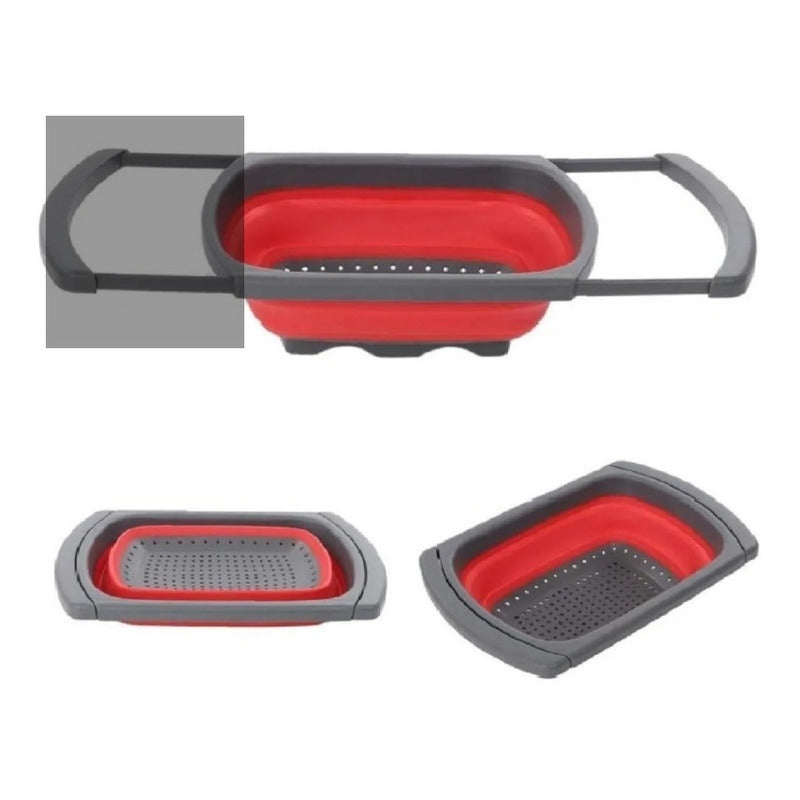 Colador Rectangular Plegable Grande De Silicona