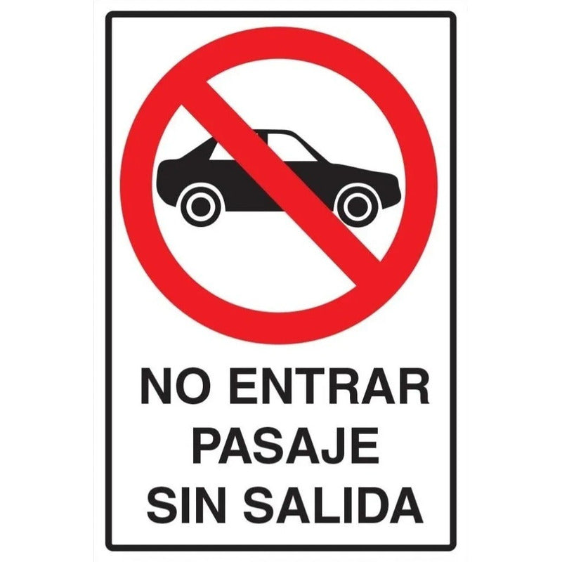 Señalética No Entrar Pasaje Sin Salida 60x40cm Metalico
