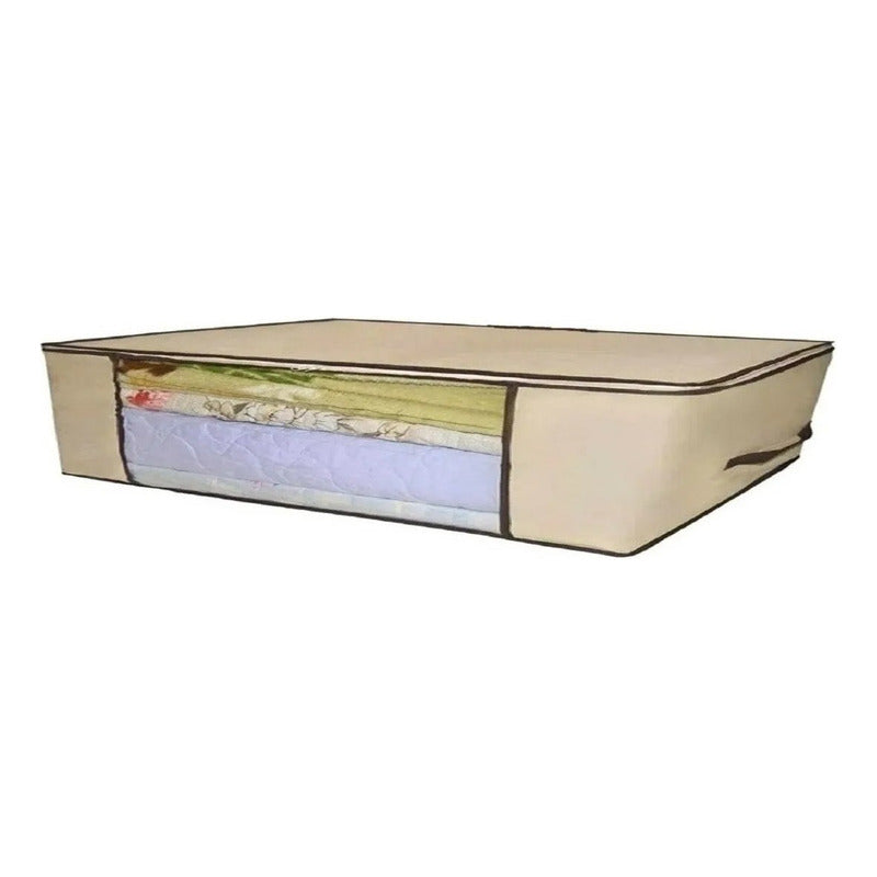 Caja Organizadora Guarda Mantas Ropa Con Cierre 80x45x15 Cm