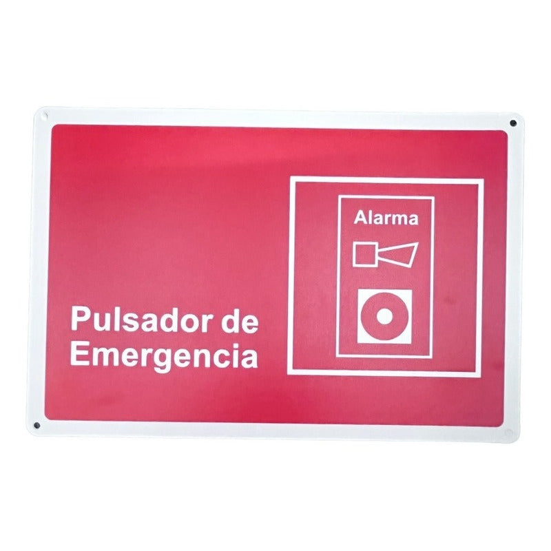 Señalética Pulsador De Emer. 30cm X 20cm (semi-rigido 1 Mm)