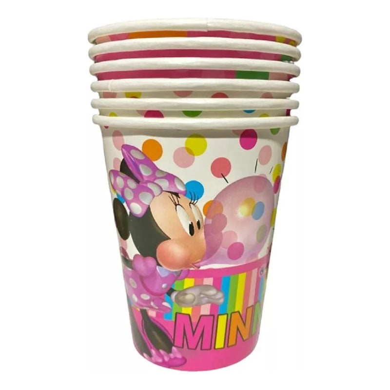 Vasos Cumpleaños Minnie Mouse X 6 Cotillón