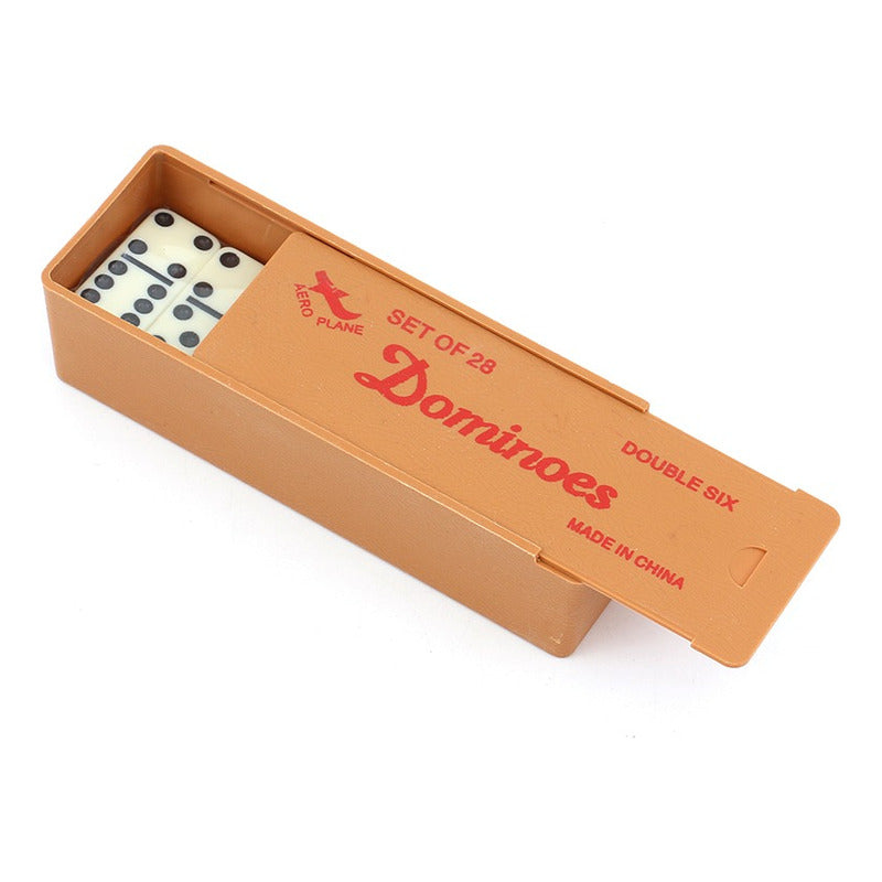 Negro Domino 28 Set En Caja De Plastico (double Six)