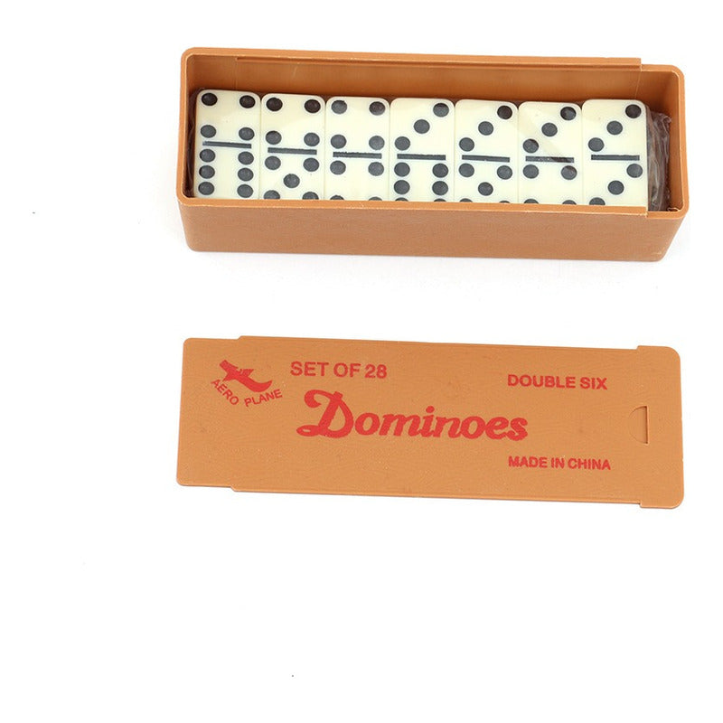 Negro Domino 28 Set En Caja De Plastico (double Six)