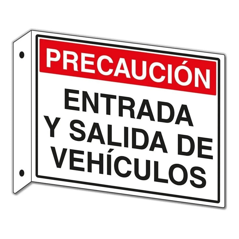 Señaletica Pre Entrada Y Salida De Vehículos 30x20 Metálico