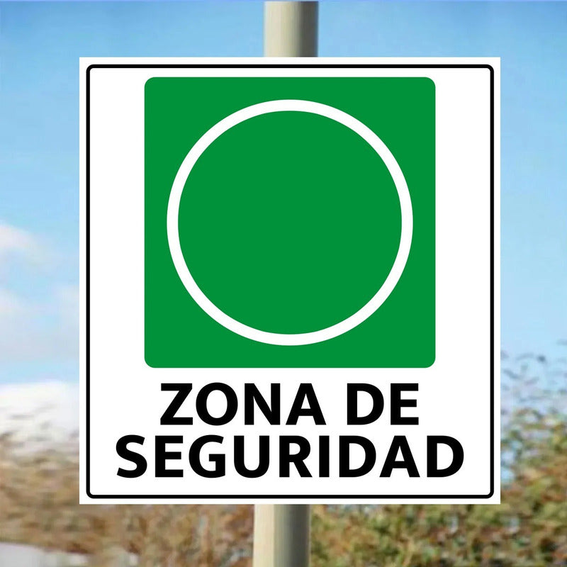 Señaletica Zona De Seguridad 80x85 Metálico