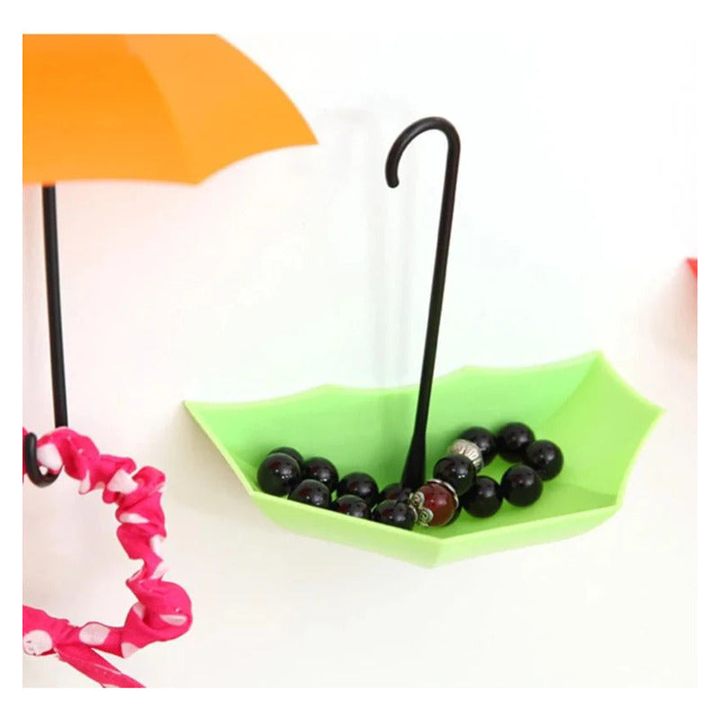 Set Ganchos De Pared Con Adhesivo X 3 Und Forma De Paraguas