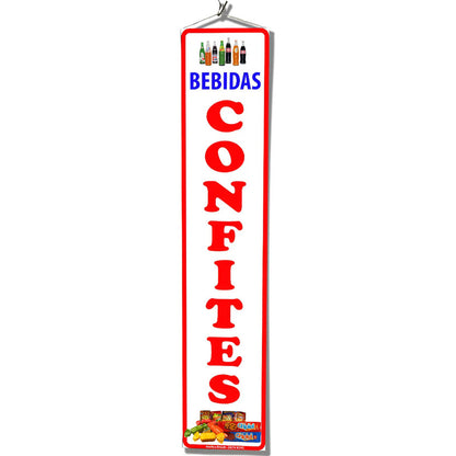 Pendón De Confites / Bebidas 20x100cm Blanco Blanco