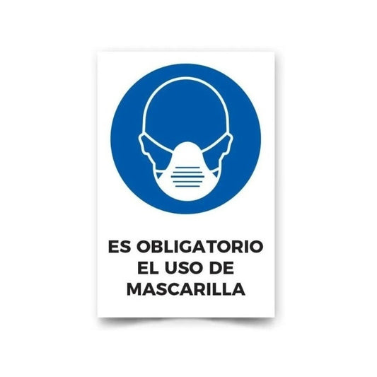 Señalética Es Obligatorio El Uso De Mascarilla 15x10cm