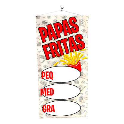 Pendón De Papas Fritas Chi-med-gran 50x100cm Blanco