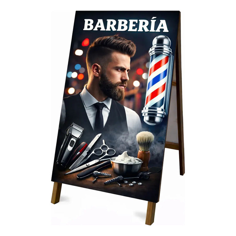 Paloma Publicitaria Barbería M3 100x60cm Negro