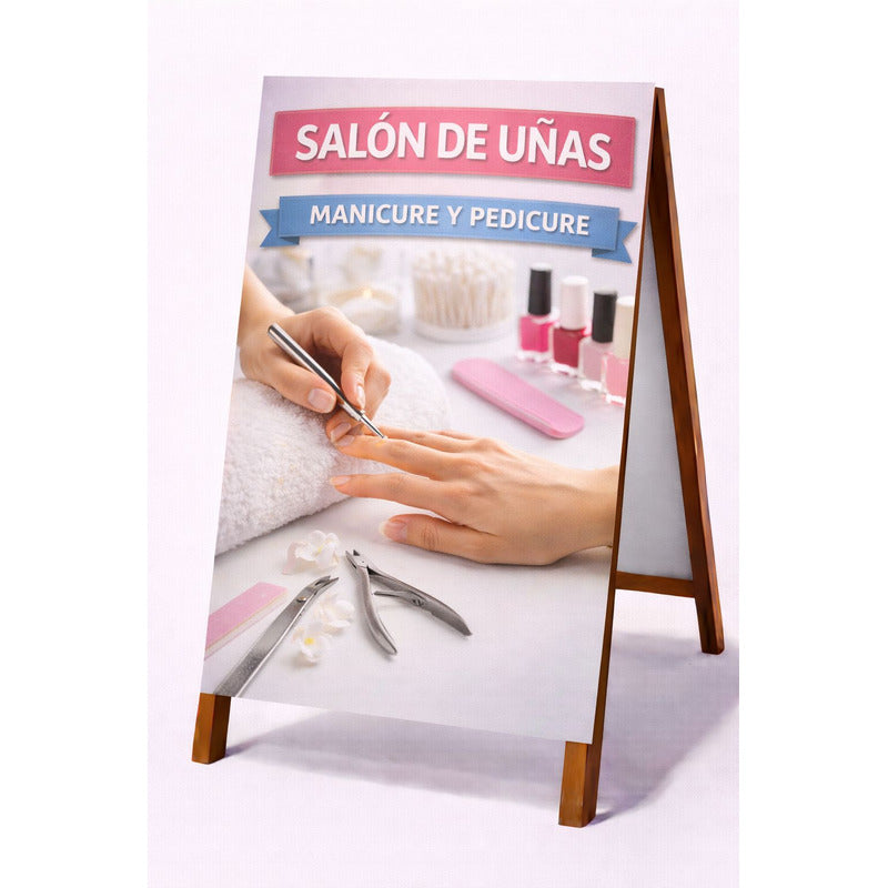 Paloma Publicitaria Salón De Uñas 100x60cm Rosa Chicle