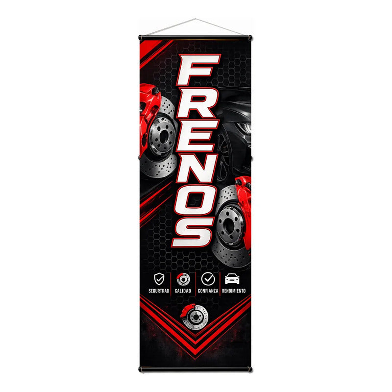 Pendón Publicitario Frenos 40 X 120 Negro