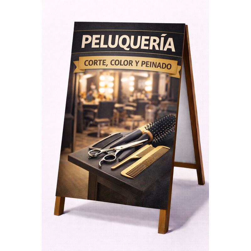 Paloma Publicitaria Peluquería M3 100x60cm Marrón