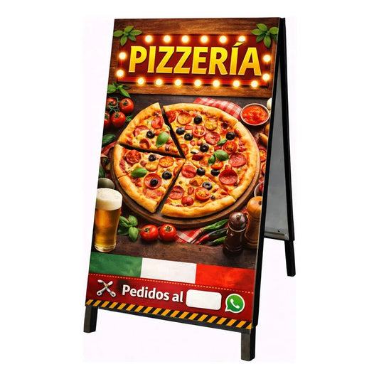 Paloma Publicitaria Pizzería 100x60cm Marrón Claro