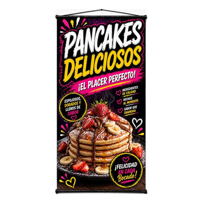 Pendón Colgante Pancakes Deliciosos ¡el Placer Perfecto! Negro