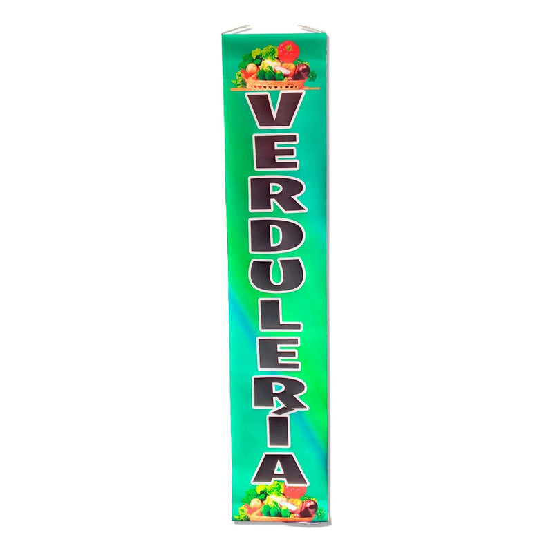 Pendón Publicitario De Verdulería 20x100cm Blanco