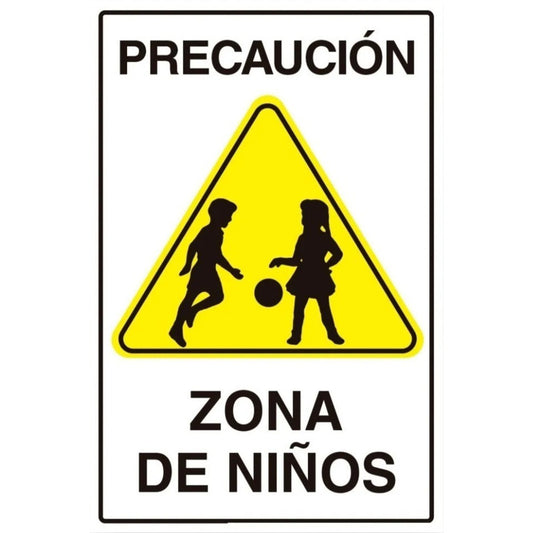 Señaletica Precaución Zona De Niños 45x30cm