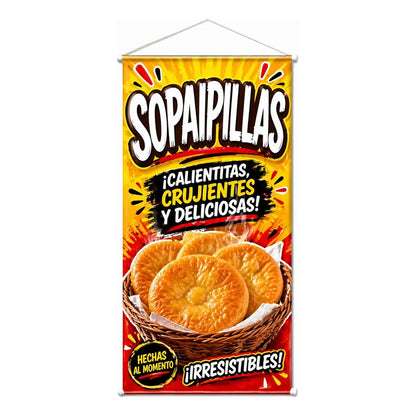 Pendón Colgante Sopaipillas Calientitas, Crujientes Y Delici Amarillo
