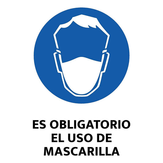 Señalética Adhesiva Es Obligatorio Uso De Mascarilla 30x20