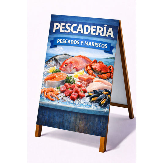Paloma Publicitaria Pescadería 100x60cm Azul