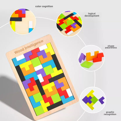 Tetris Puzzle Madera Rompecabezas Destreza
