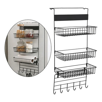Organizador De Despensa 3 Niveles Para Puerta Negro