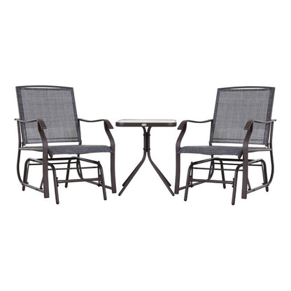 Set De 2 Silla Mecedoras 1 Mesa De Acero