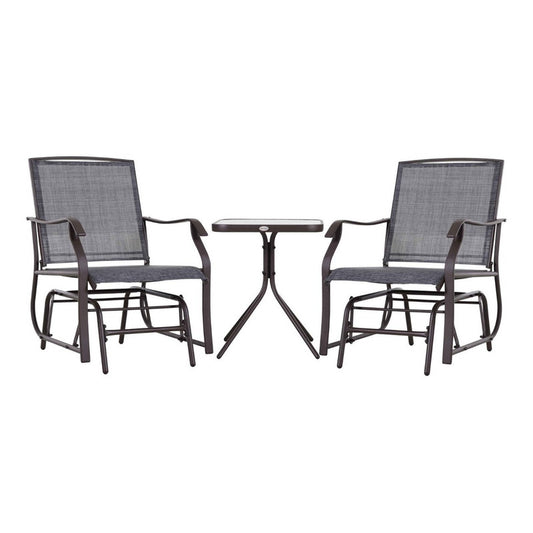 Set De 2 Silla Mecedoras 1 Mesa De Acero