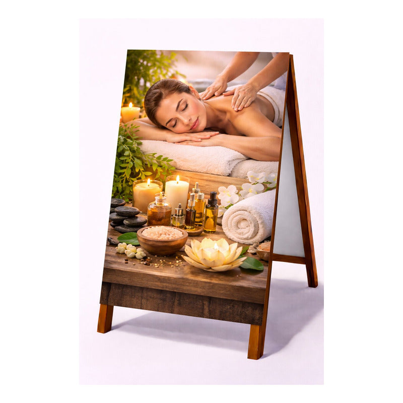 Paloma Publicitaria Masajes 100x60cm Marrón