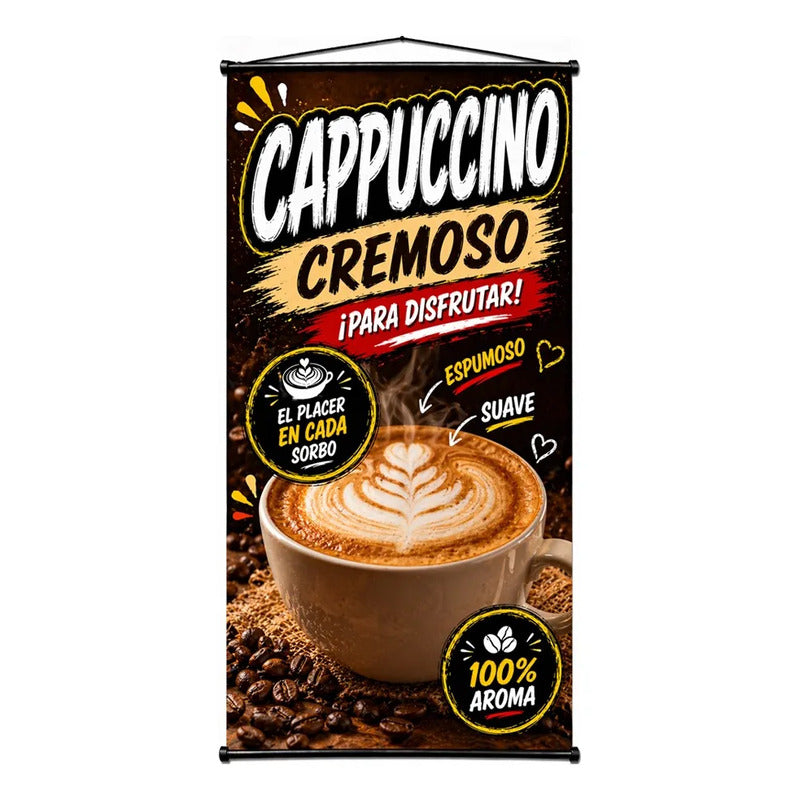 Pendón Colgante Cappuccino Cremoso ¡para Disfrutar! 50x100cm Marrón