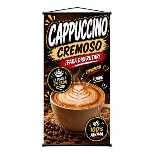 Pendón Colgante Cappuccino Cremoso ¡para Disfrutar! 50x100cm Marrón