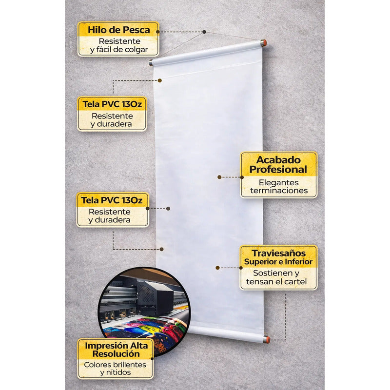 Mini Pendón Publicitario Churrascos Italiano Y Queso 20x100 Amarillo