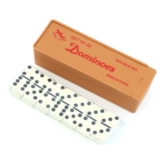 Negro Domino 28 Set En Caja De Plastico (double Six)