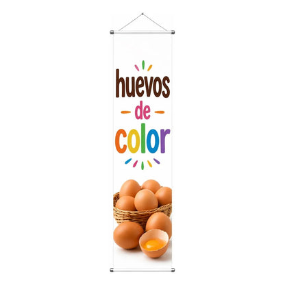 Pendón Colgante Huevos De Color 20x100cm Blanco