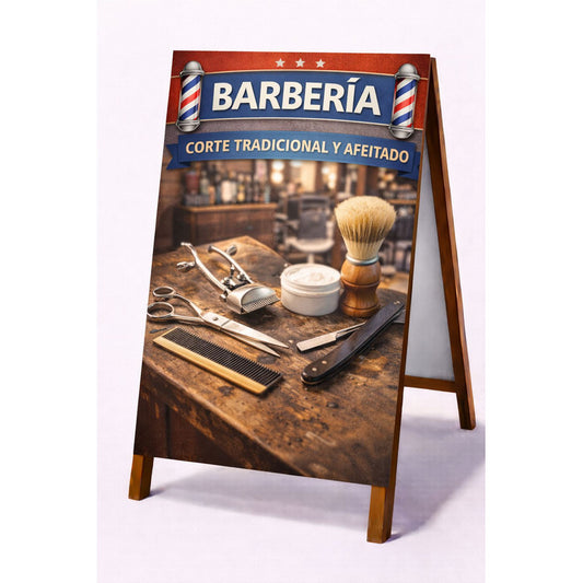 Paloma Publicitaria Barbería M2 100x60cm Rojo