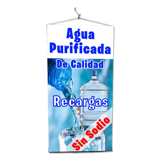 Pendón De Agua Purificada De Calidad 50x100cm