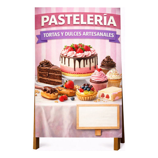 Paloma Publicitaria Pastelería 100x60cm Rosa