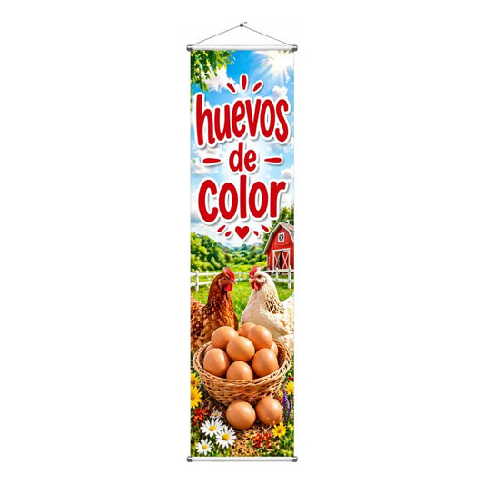 Pendón De Huevos De Colores 20x100cm Colores