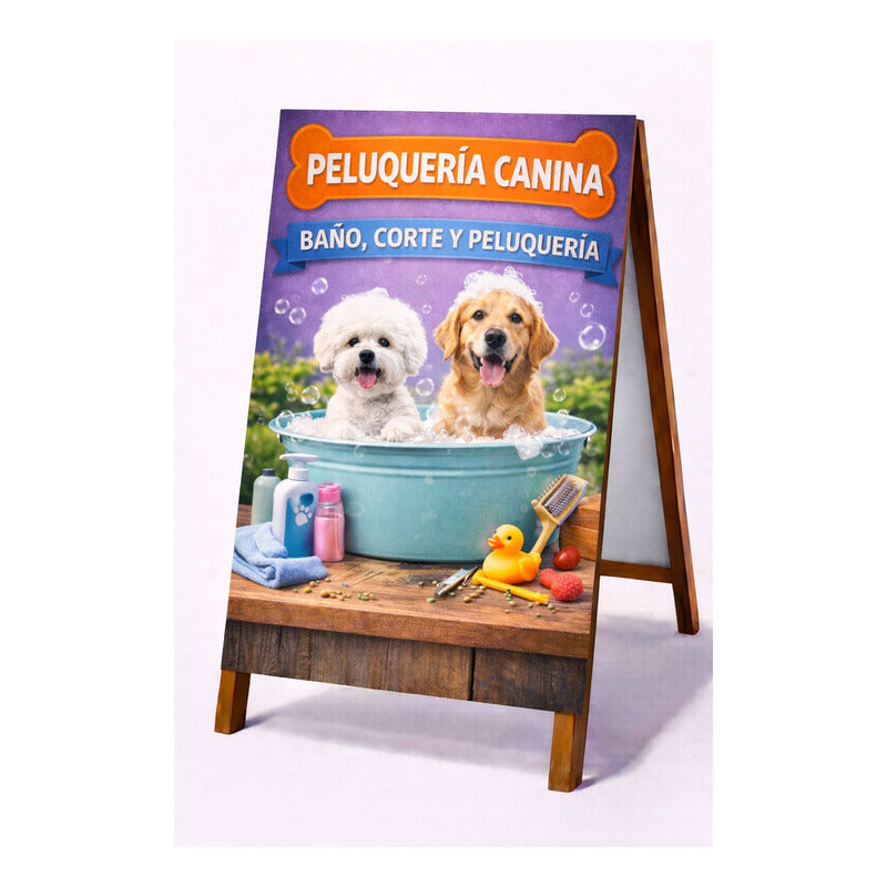 Paloma Publicitaria Peluquería Canina M2 100x60cm Azul
