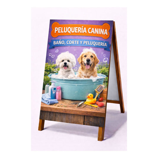Paloma Publicitaria Peluquería Canina M2 100x60cm Azul
